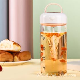 Automatic Rechargeable Portable Milkshake Dried Egg White Lazy Fitness Glass Shake Cup Kitchen Gadgets (Option: Pink 480ml Glass-2 Models)